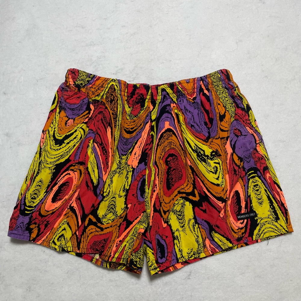 Vintage Members Only Shorts XL Colorful 100% Cotton 80s